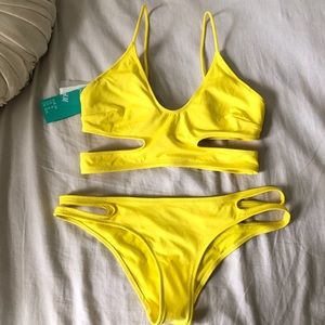 Neon Yellow Cut Out Bikini